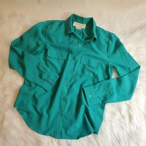 Turqoise Button-Up Top